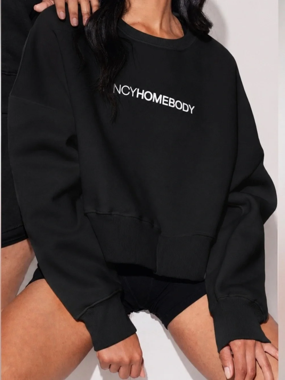 Fancy Homebody Black Crew Neck‎ Sweatshirt Comfort Athleisure XL